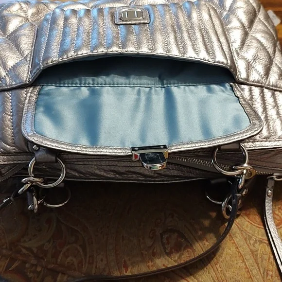 Coach Silver Quilted Leather Shopper Tote Style Number 19857 EUC - Picture 12 of 16